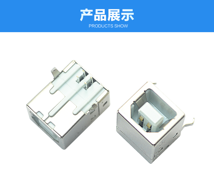 USB BF 4P 90°白鐵連接器展示 USB BF 4P 90°白鐵連接器展示