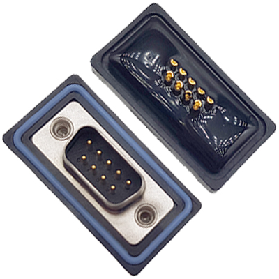 D-SUB-9P公頭焊線式防水車針6.0mm不穿孔卯釘 卯後殼 D-SUB-9P公頭焊線式防水車針6.0mm不穿孔卯釘 卯後殼